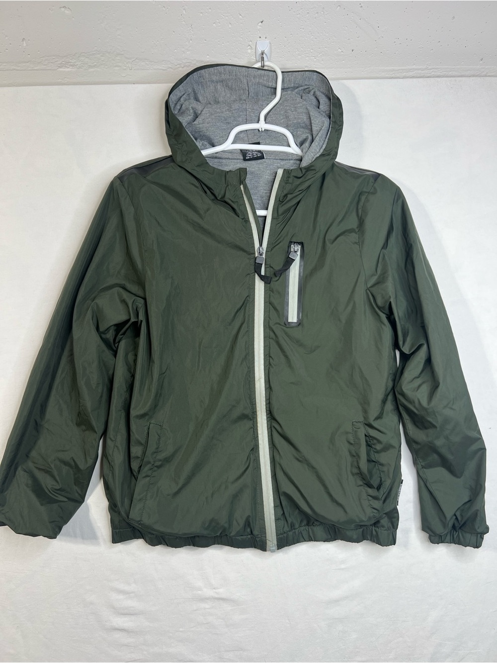 Ring Of Fire Boys Green Windbreaker Hooded Lined